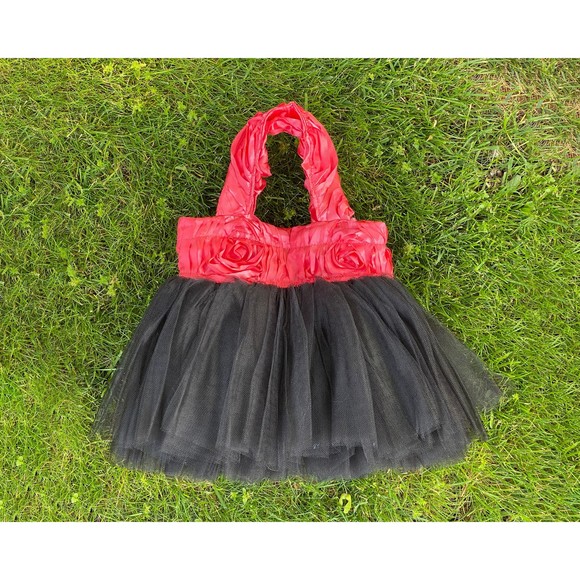 Gothic Baby Princess Tote, Gothic Bride Tote, Wedding Bags, Red Black Tote - Picture 2 of 4